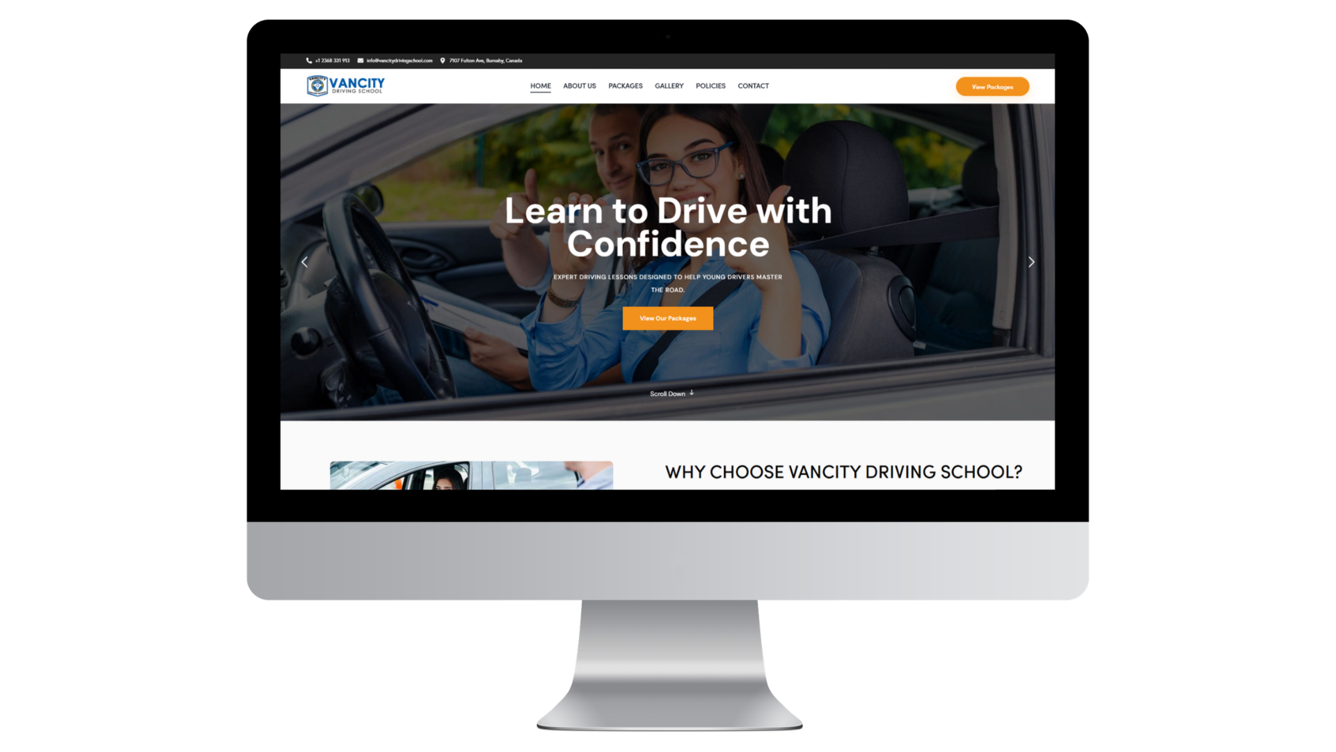 Driving School Website Designer hero image